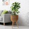 Casafield Indoor Planter with Stand, Floor Planter with Wood Legs, Large Plant Pot Cover Basket with Liner for Houseplants, Flower Pots and Trees